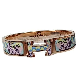 Hermes Clic H Enamel Animal Print
